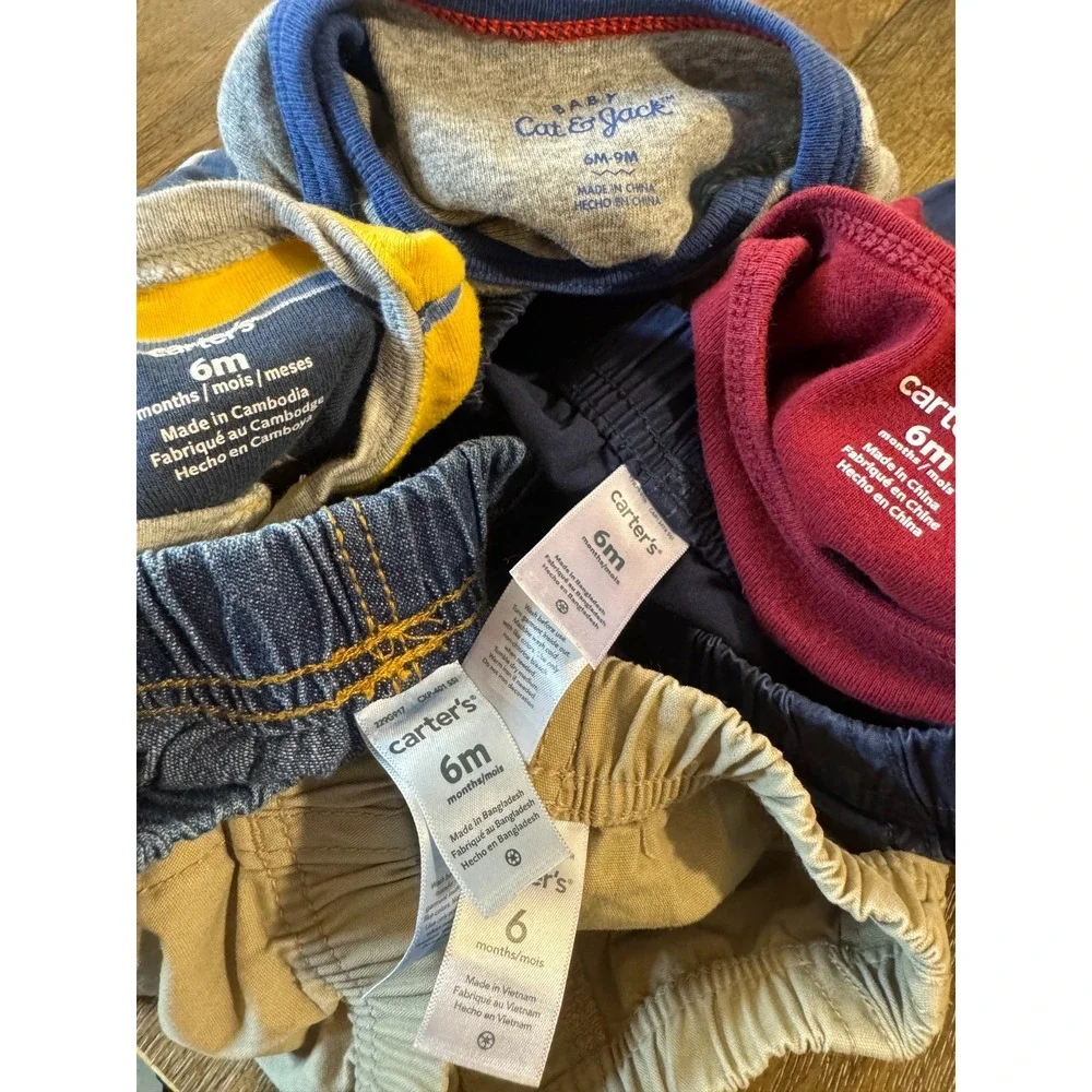 Carters Baby Boy 6 Months Clothes Outfits Jeans Khaki Pants Shirts Bodysuits Lot